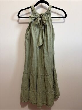 Bellambia linen dress sage green size medium